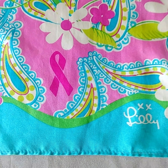 VINTAGE, VERY RARE Lilly Pulitzer/Ford Breast Cancer Awareness Month Scarf - Picture 2 of 5